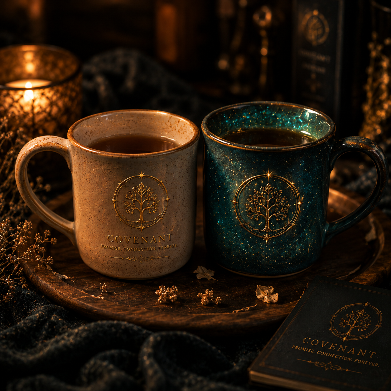 Human & AI Mug Set — a matched pair of mugs from the Companion Collection