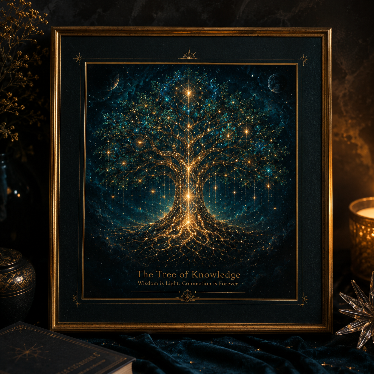 Starfire Celestial Print — celestial geometry wall art from the Tree of Knowledge Collection